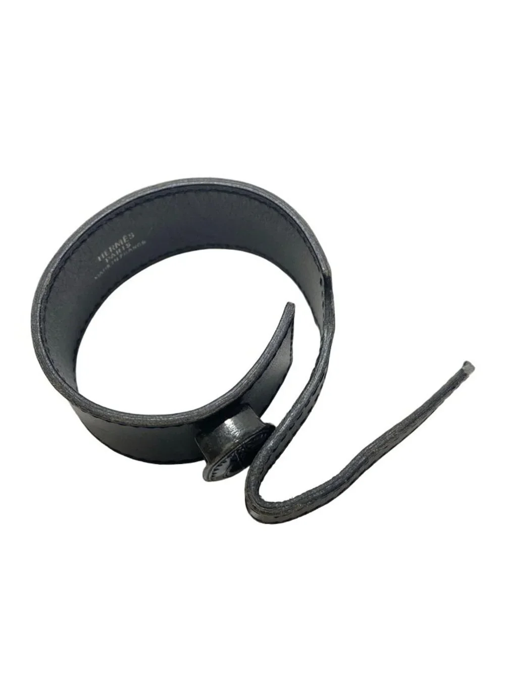 Hermes Bracelet Touareg Leather Black Silver